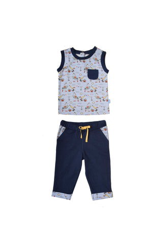 Printed Sleeveless Pajamas Set 2 Pieces