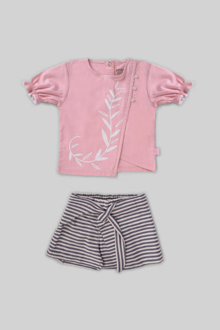 Rouned Stripe Pajamas Set