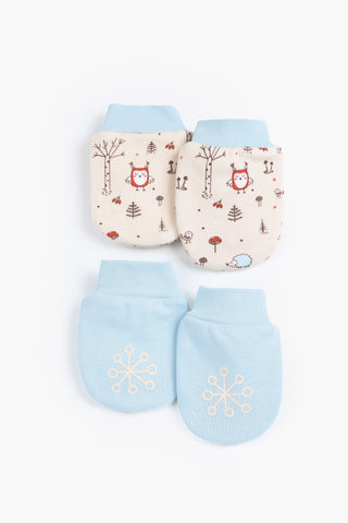 Printed Baby Mittens Pack Of 2 3-2080-25