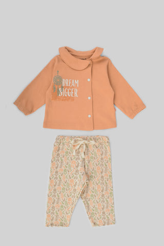 Rouned Printed Pajamas Set