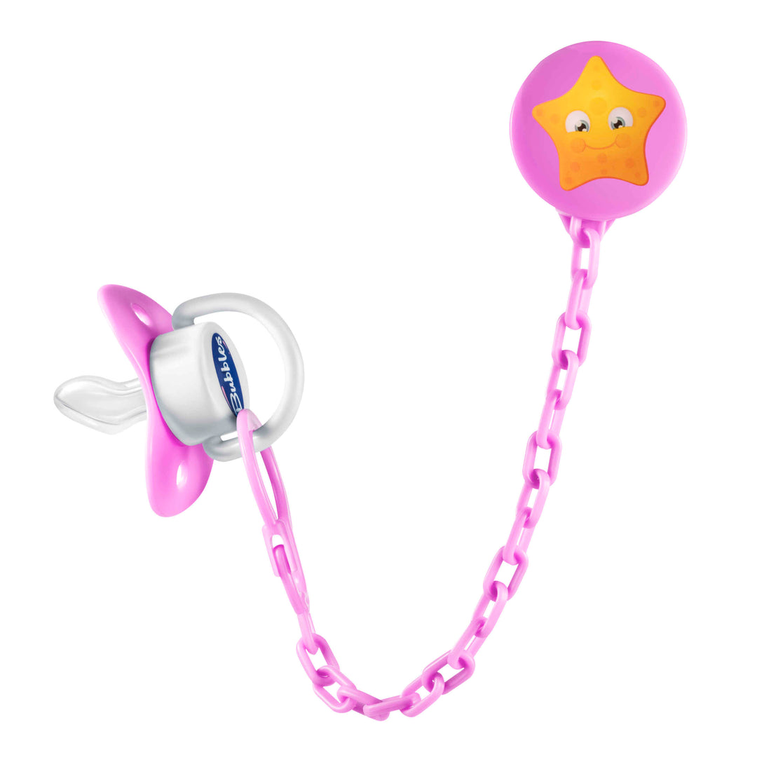 Bubbles Beveled Soother Pacifier with Chain 842268
