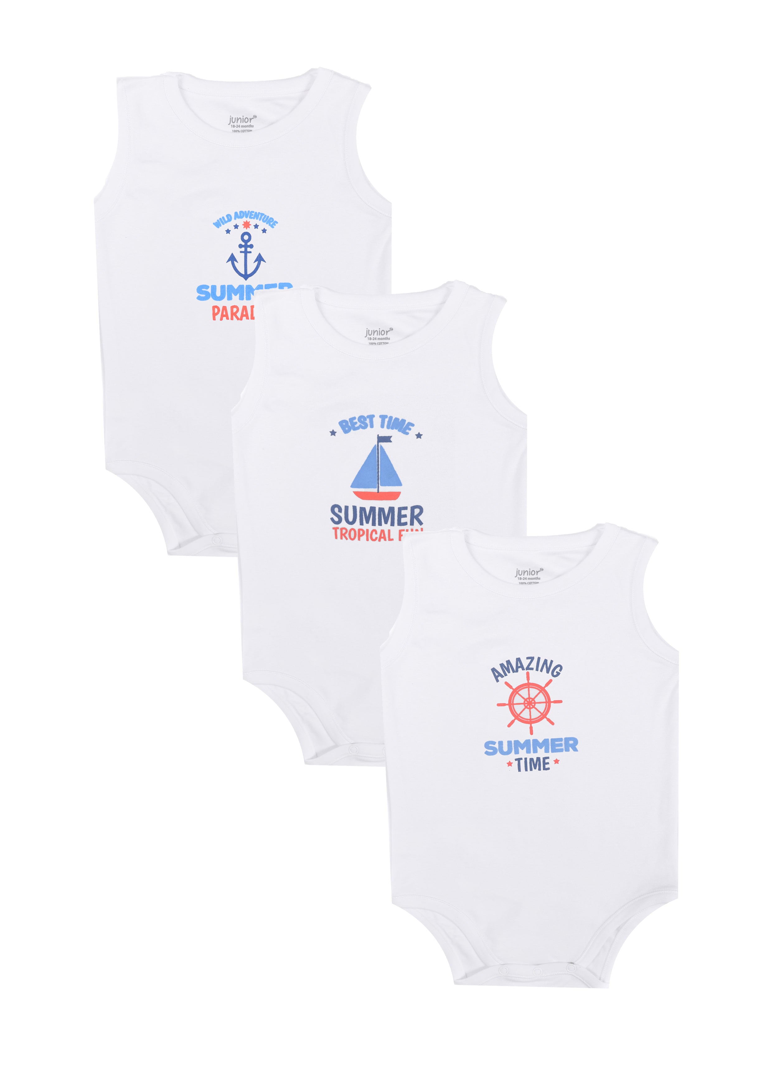 Junior High Quality Cotton Blend And Comfy Sleeveless Bodysuit P/3 For  Girls @ Best Price Online