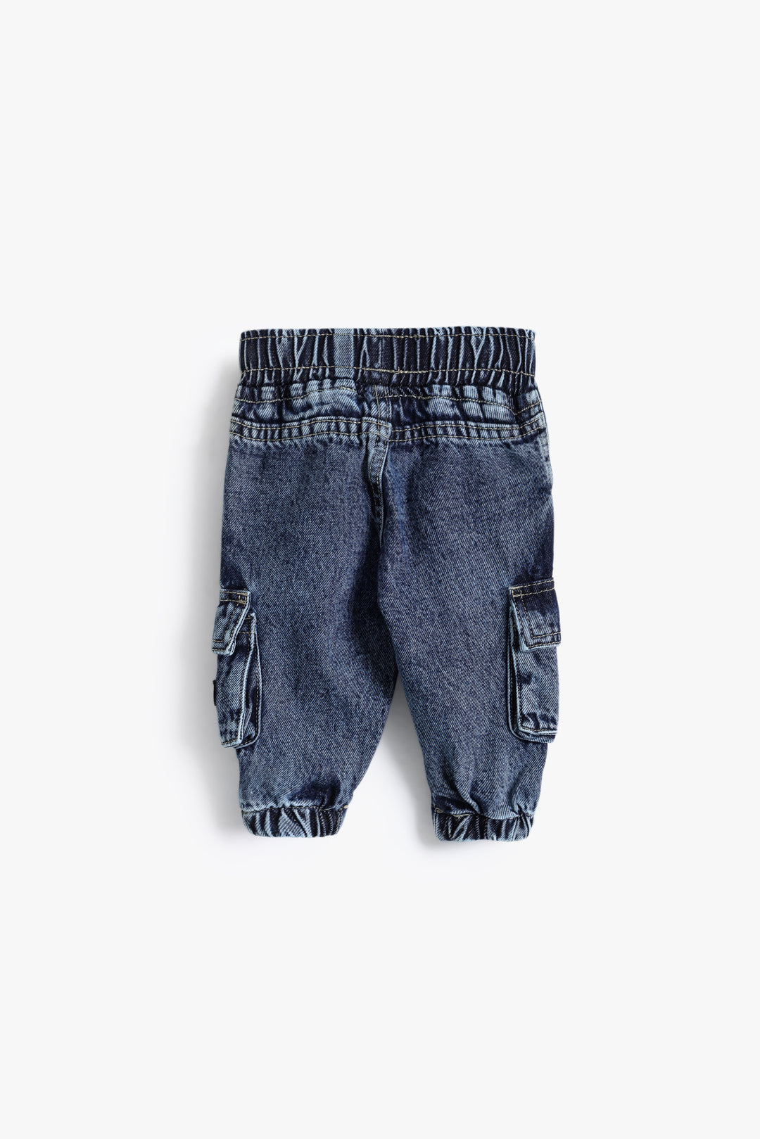 Baby Boys Medium Blue Cargo Fit Denim Pant