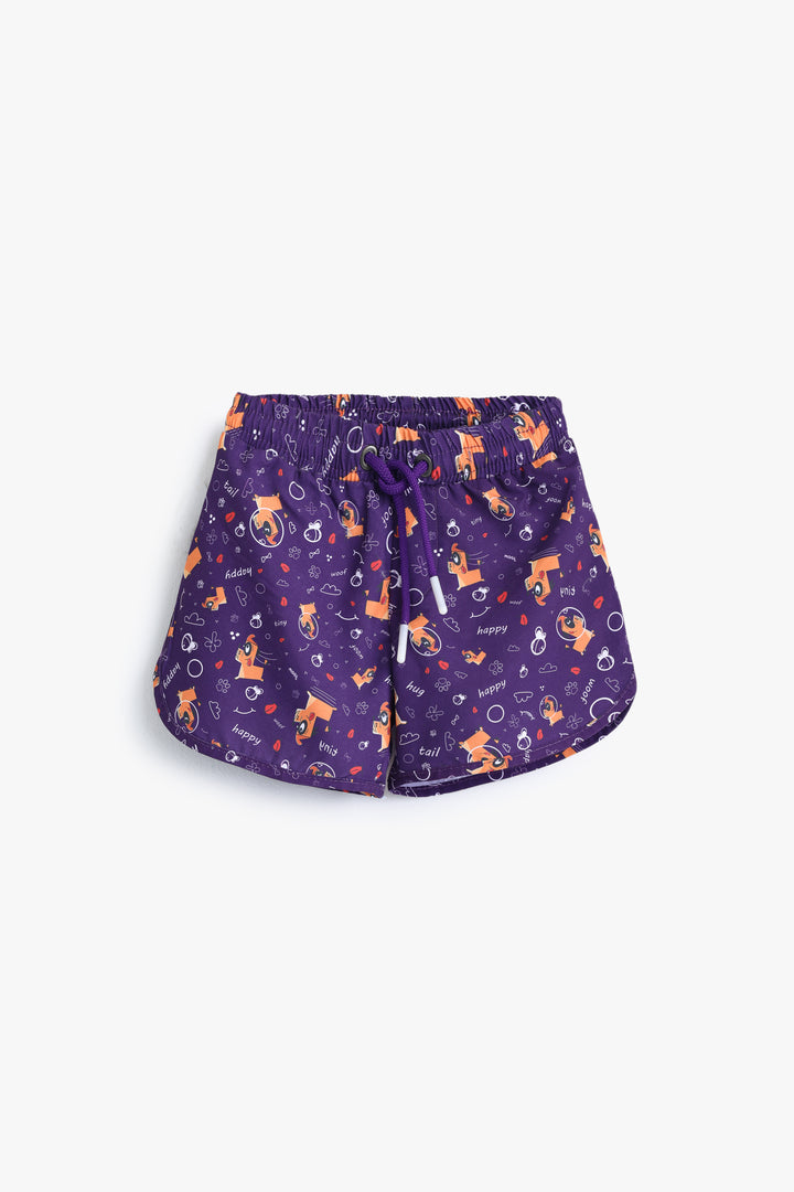 Baby Boys Purple Dog Shorts