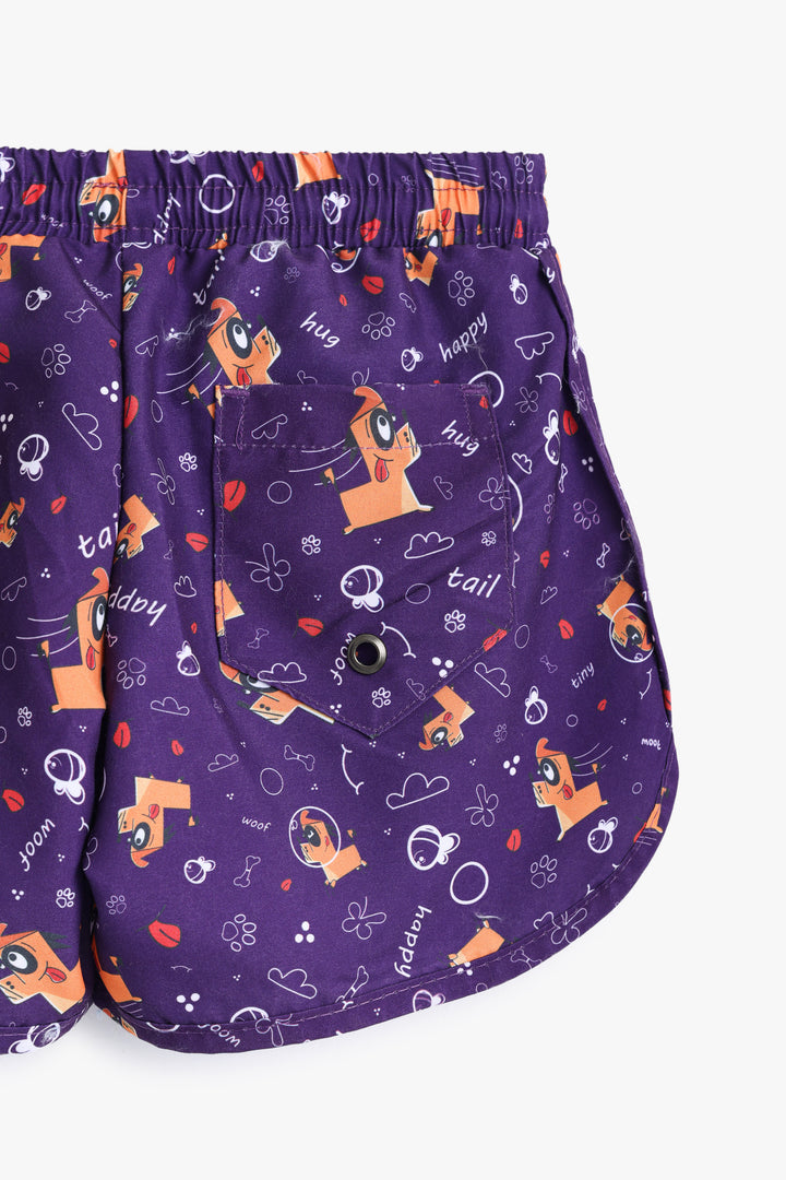 Baby Boys Purple Dog Shorts