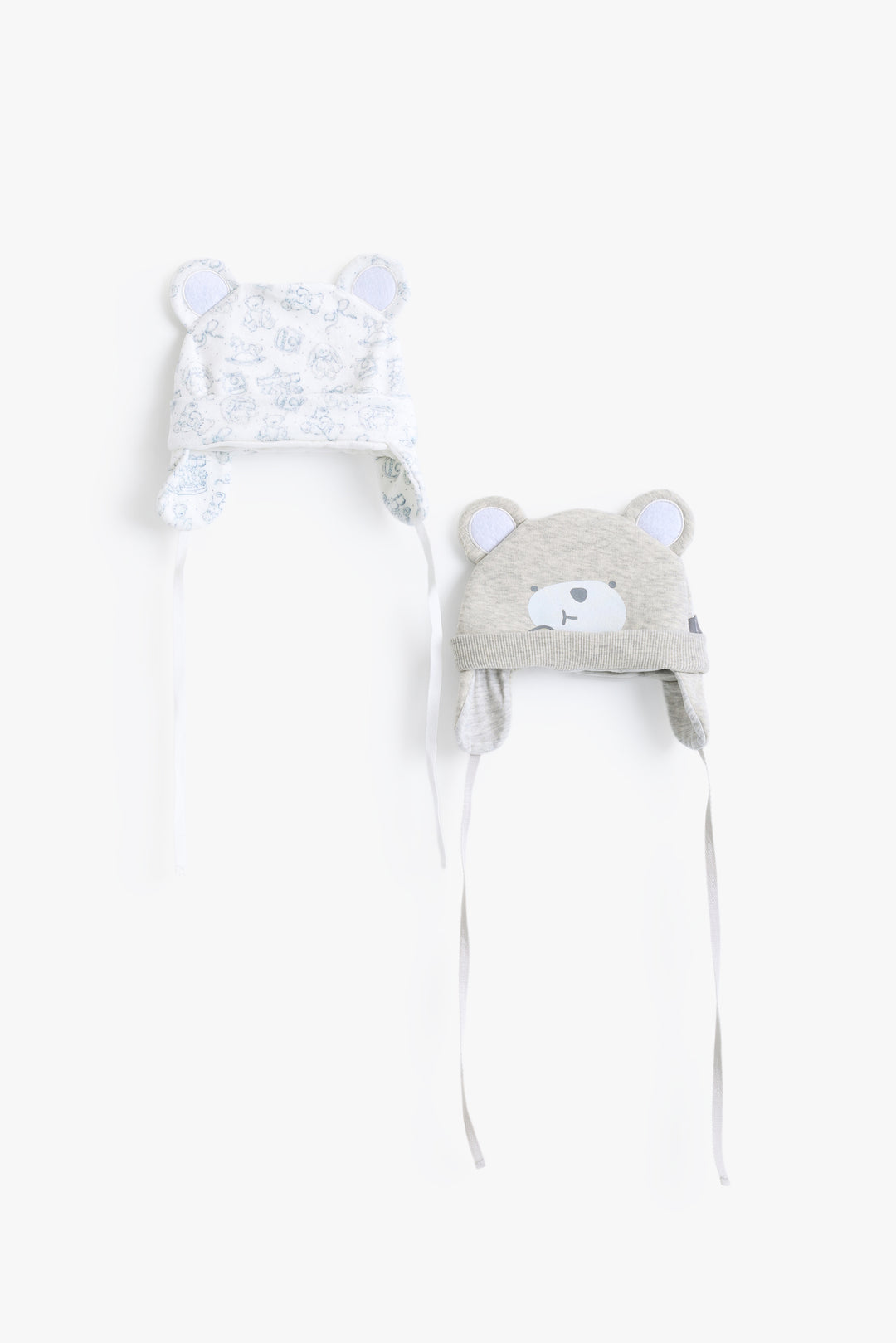 Baby Boys Teddy Cap Pack Of 2