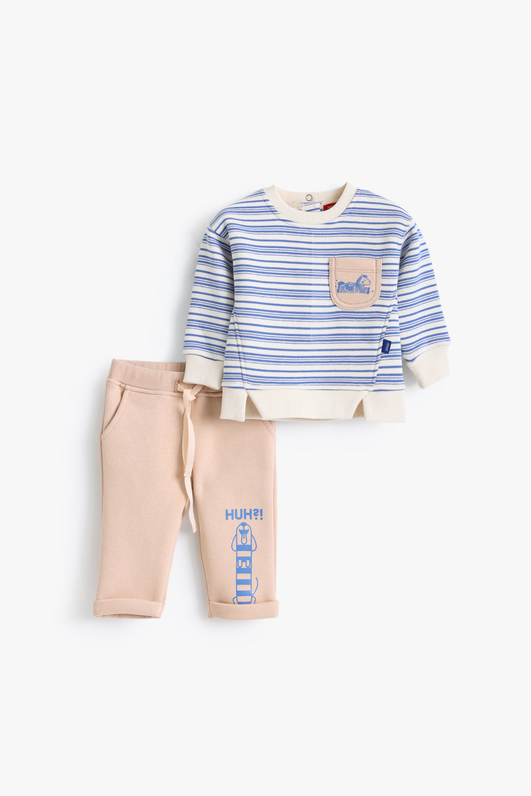 Baby Boys Striped Animals Pyjama Set