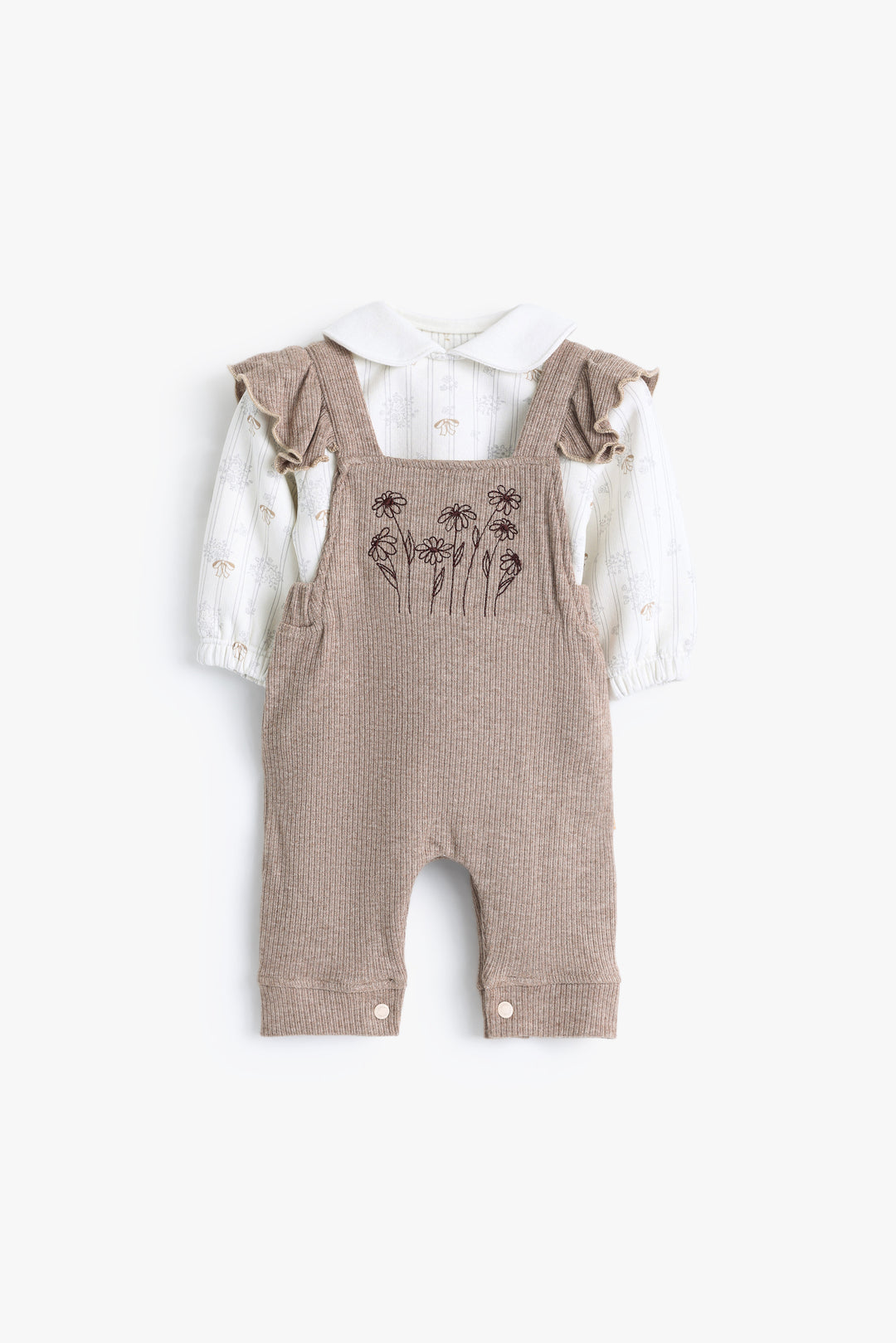 Baby Girls Vintage Flower Romper Set