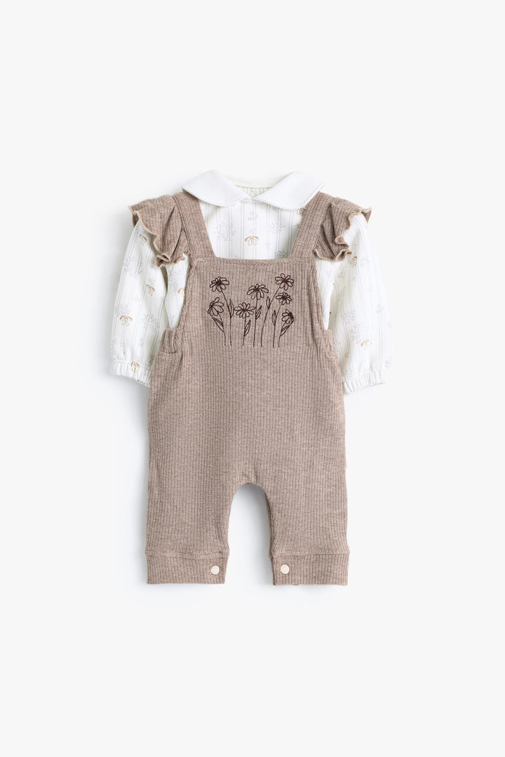 Baby Girls Vintage Flower Romper Set