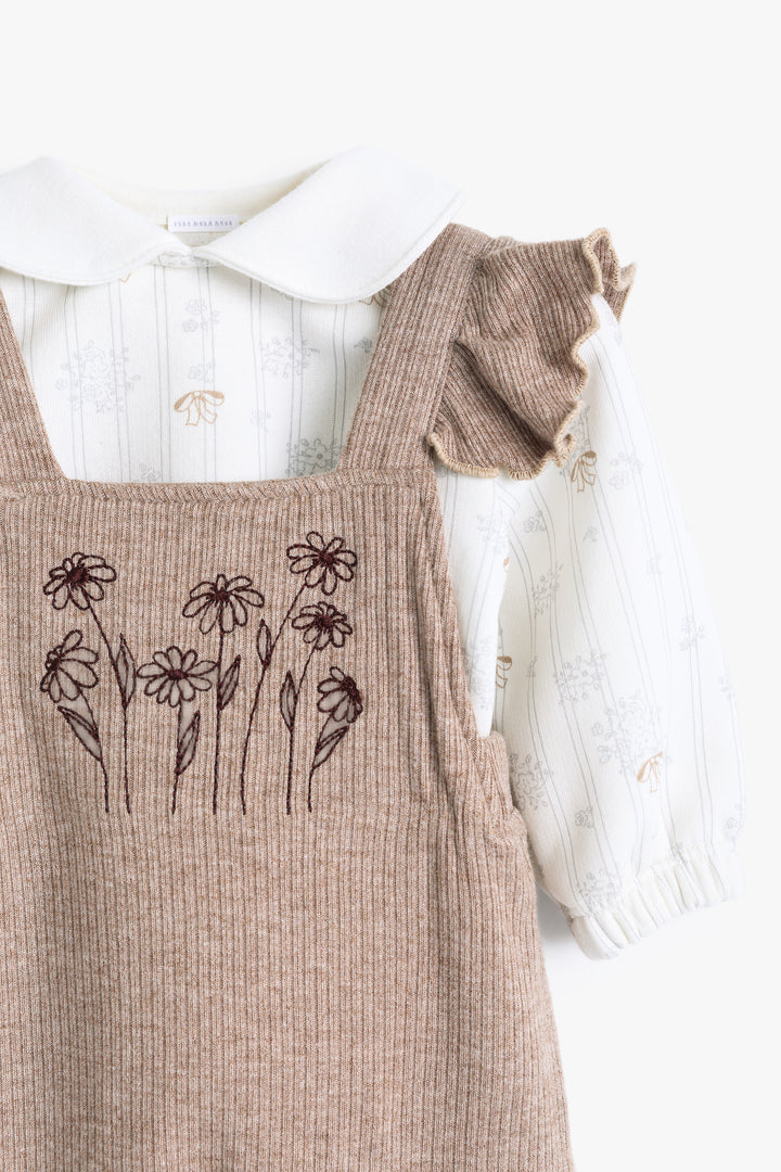 Baby Girls Vintage Flower Romper Set