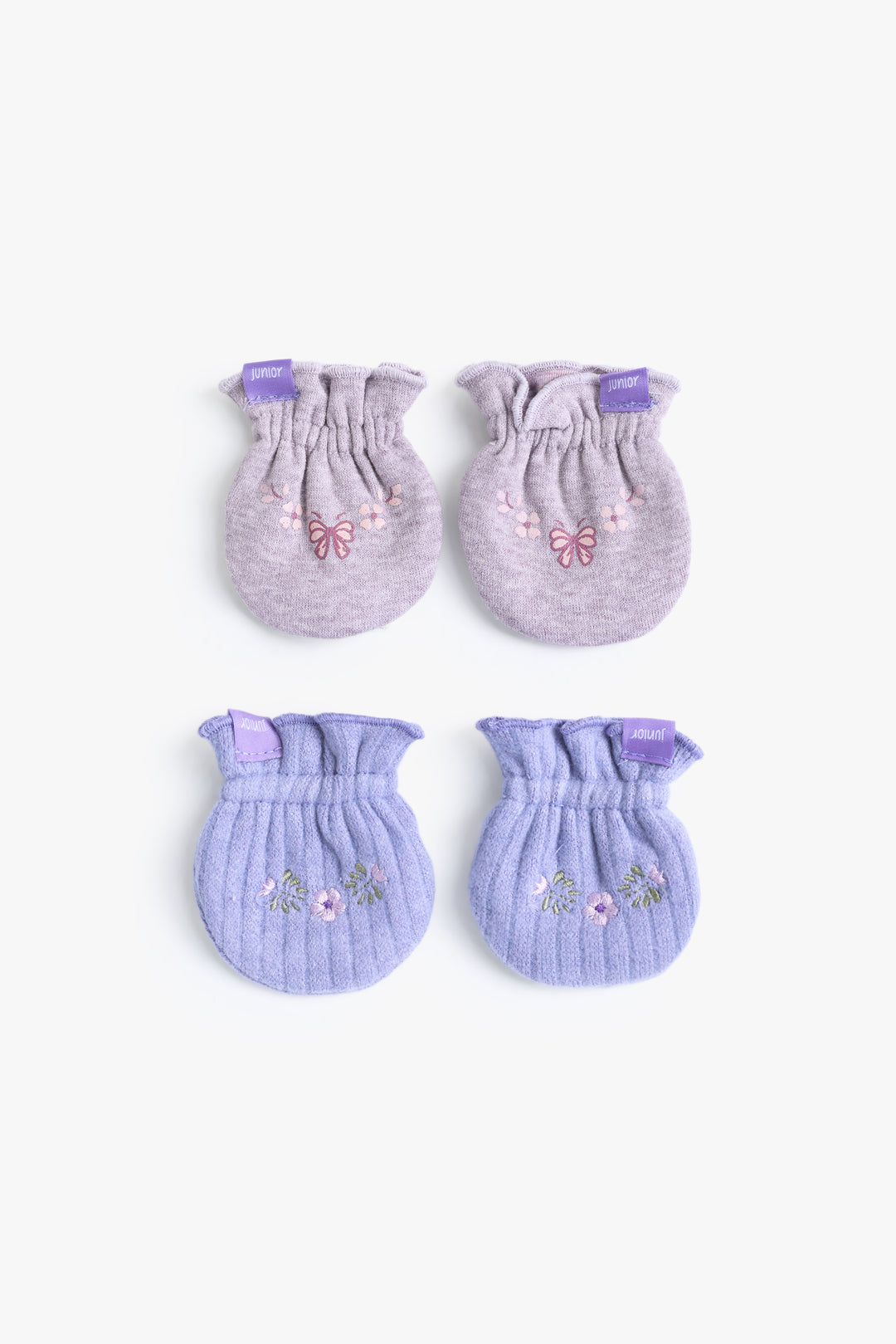Baby Girls Lavender Mittens Pack Of 2
