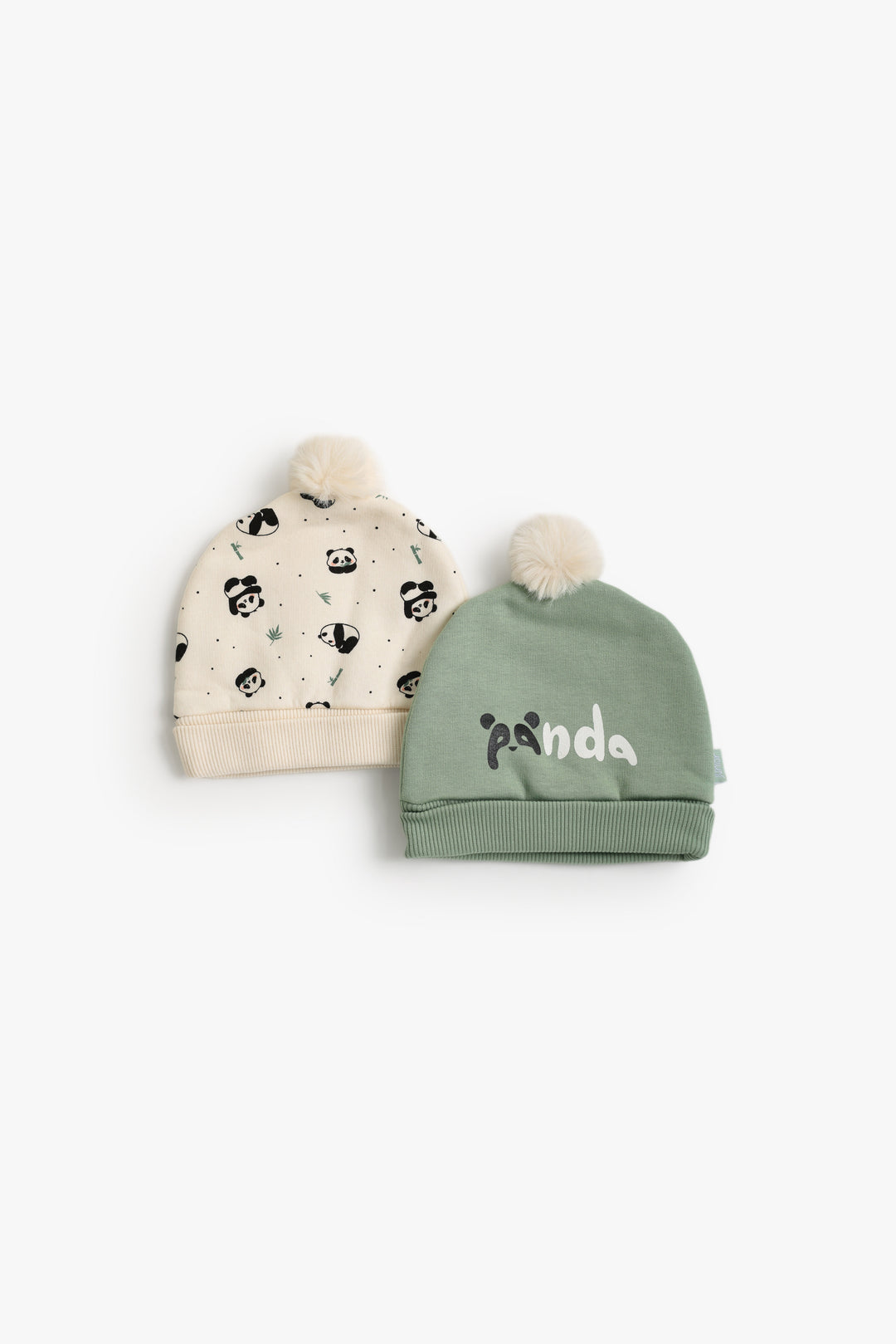 Baby Girls Baby Panda Cap Pack Of 2