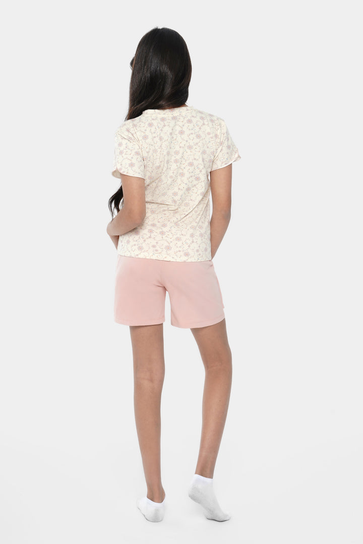 Round Printed Short Sleeve Set