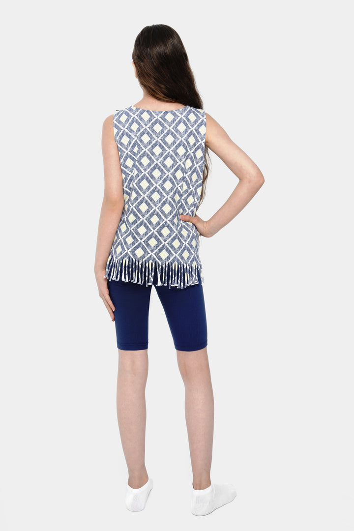 Round Printed Sleeveless Set