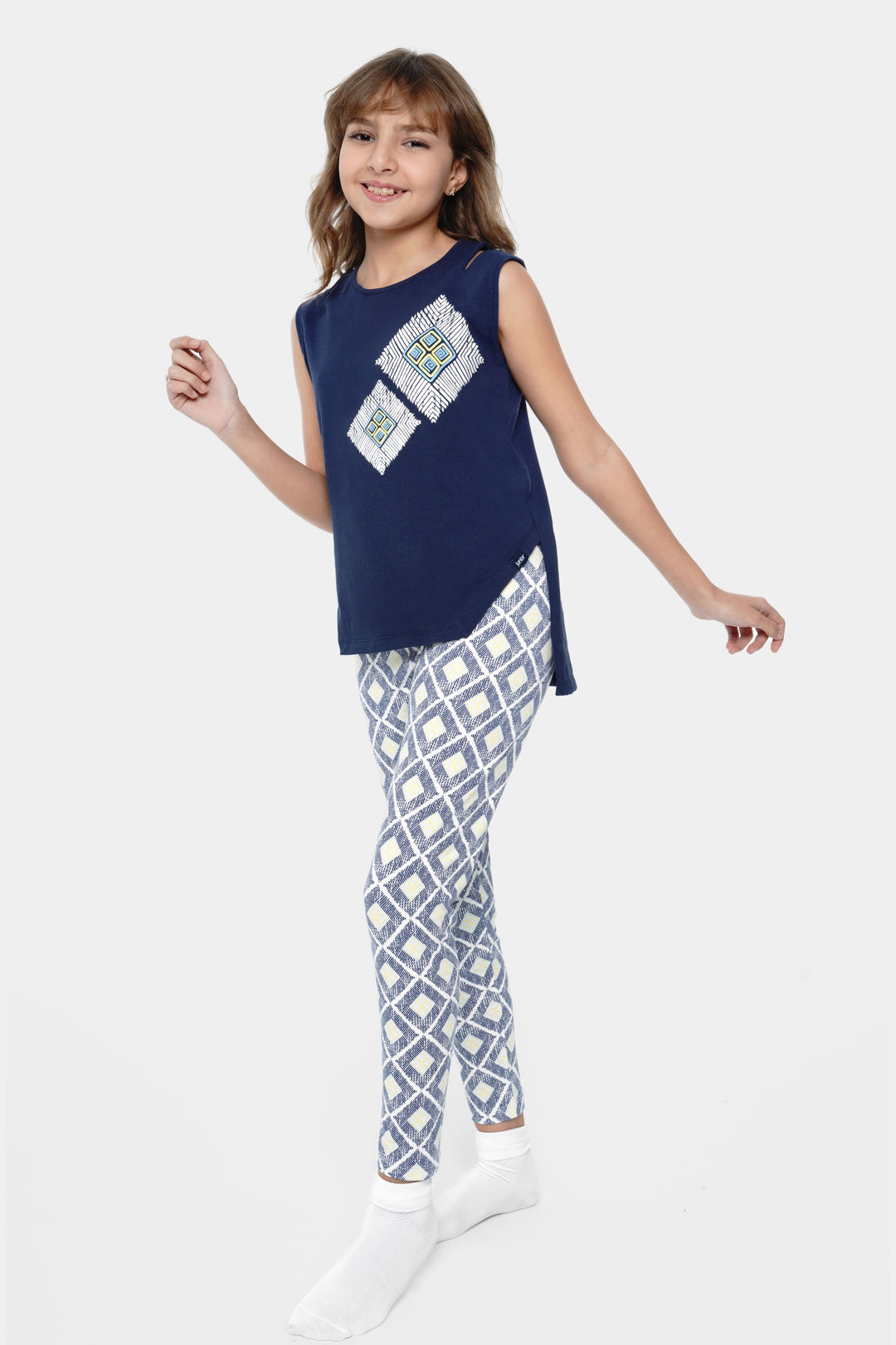 Round Printed Pajamas Set