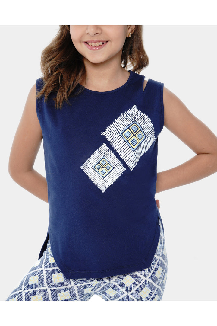 Round Printed Pajamas Set