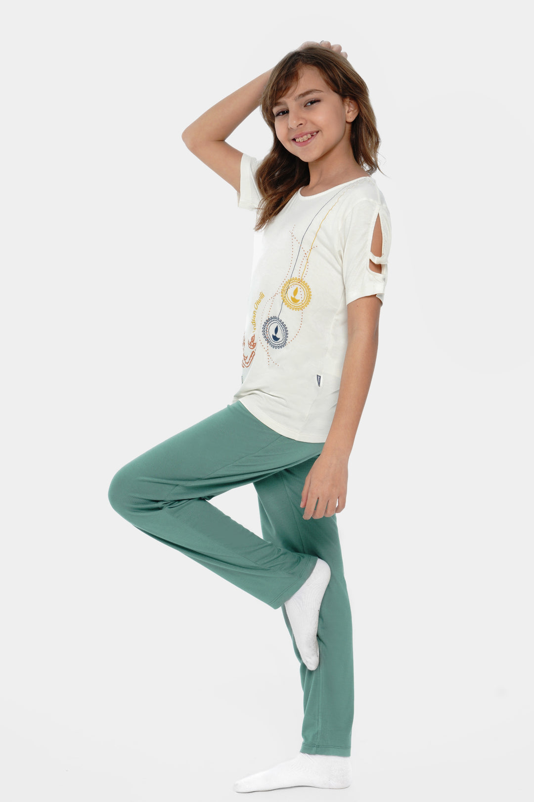 Round Printed Pajamas Set