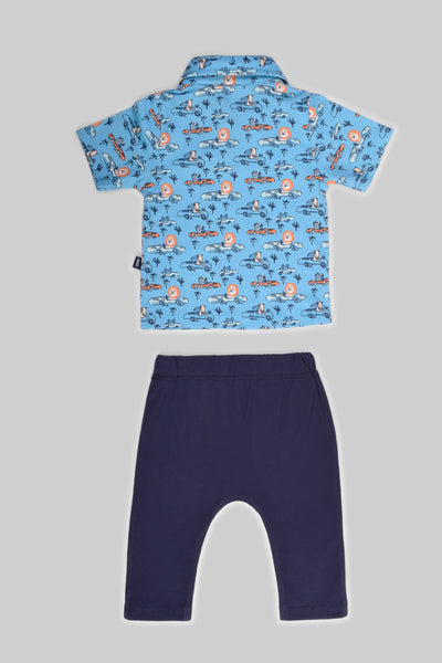 Rouned Printed Pajamas Set