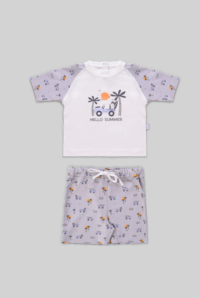 Rouned Printed Pajamas Set