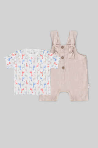 Rouned Printed Jumpsuit Set