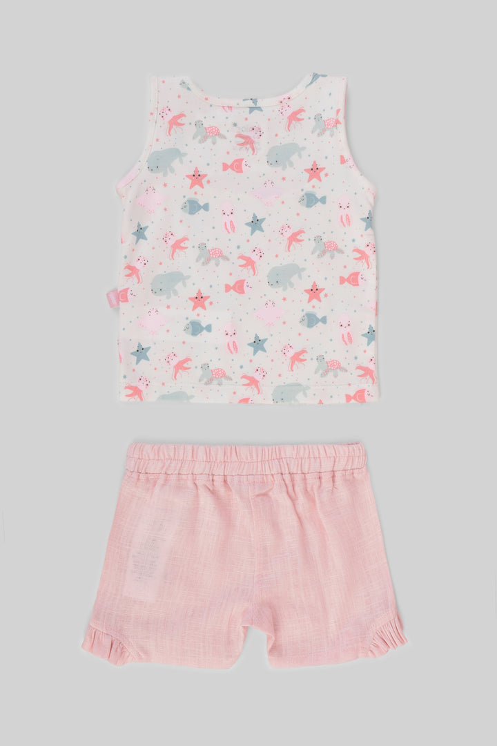 Rouned Printed Pajamas Set