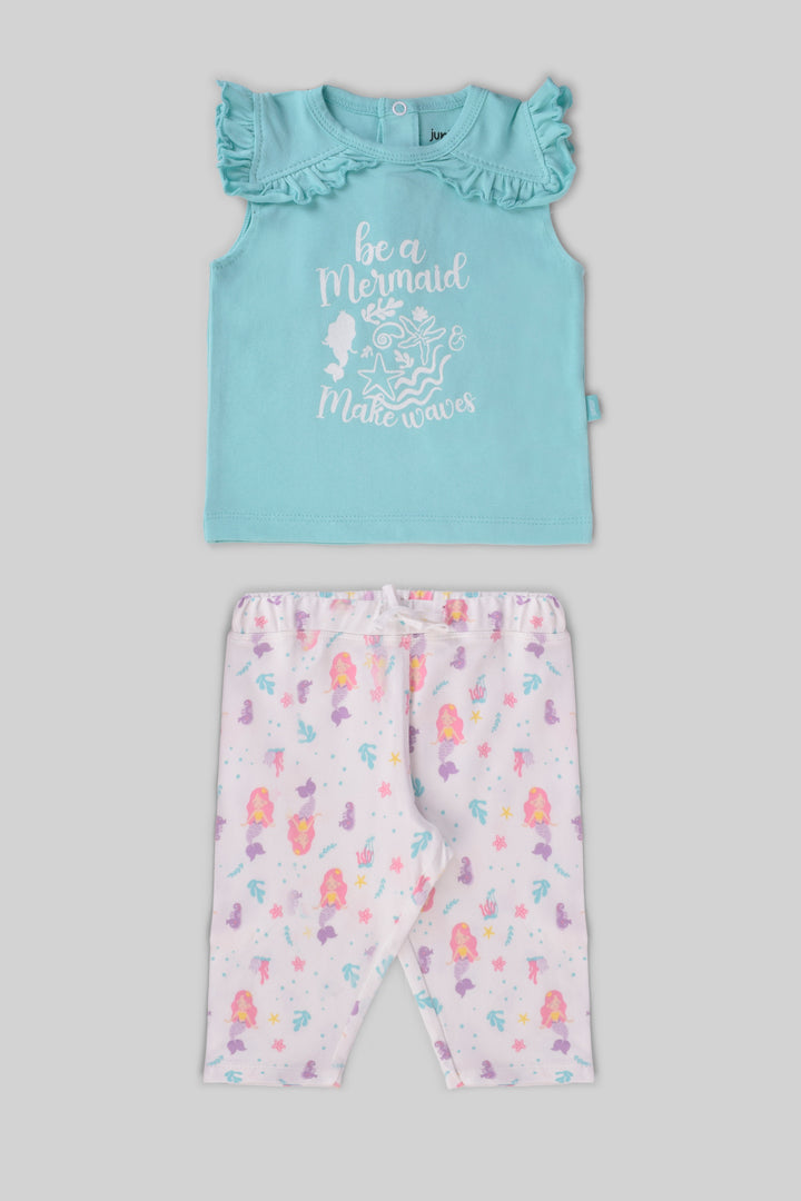 Rouned Printed Pajamas Set