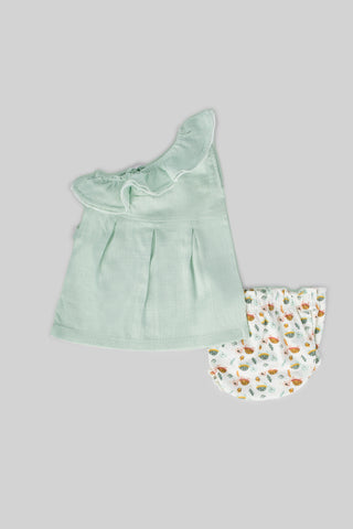 Rouned Printed  Pajamas Set