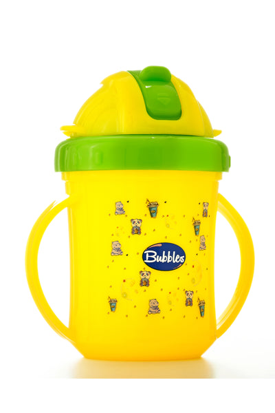 Bubbles cup with straw