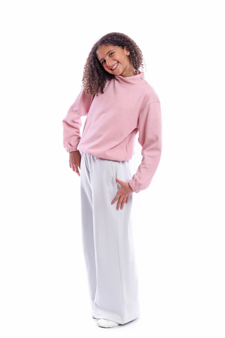 High Collar Long Sleeve Set