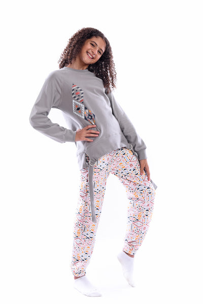 Printed Long Sleeve Rounded Set
