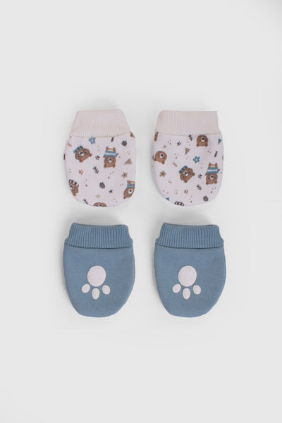 Printed Baby Mittens P/2