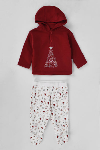 Hooded Printed Pajama Set