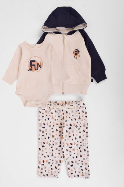 Hooded Printed Pajamas Set