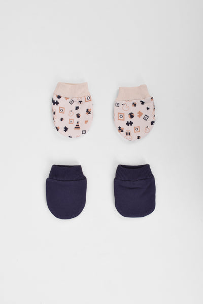 Printed Baby Mittens P/2