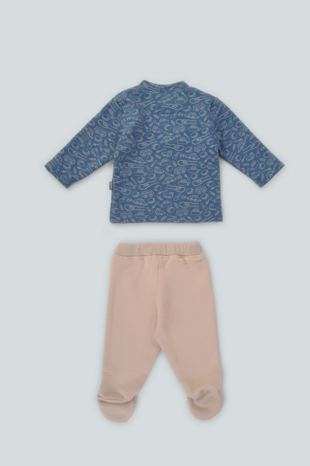 High Collar Printed Pajamas Set