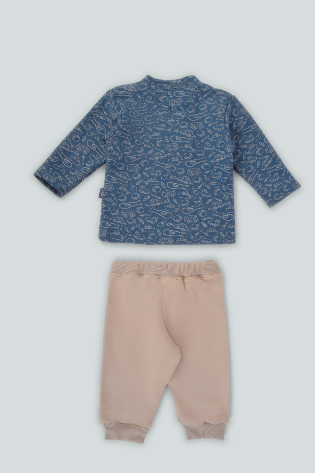 High Collar Printed Pajamas Set