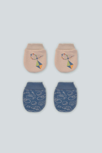 Printed Baby Mittens P/2