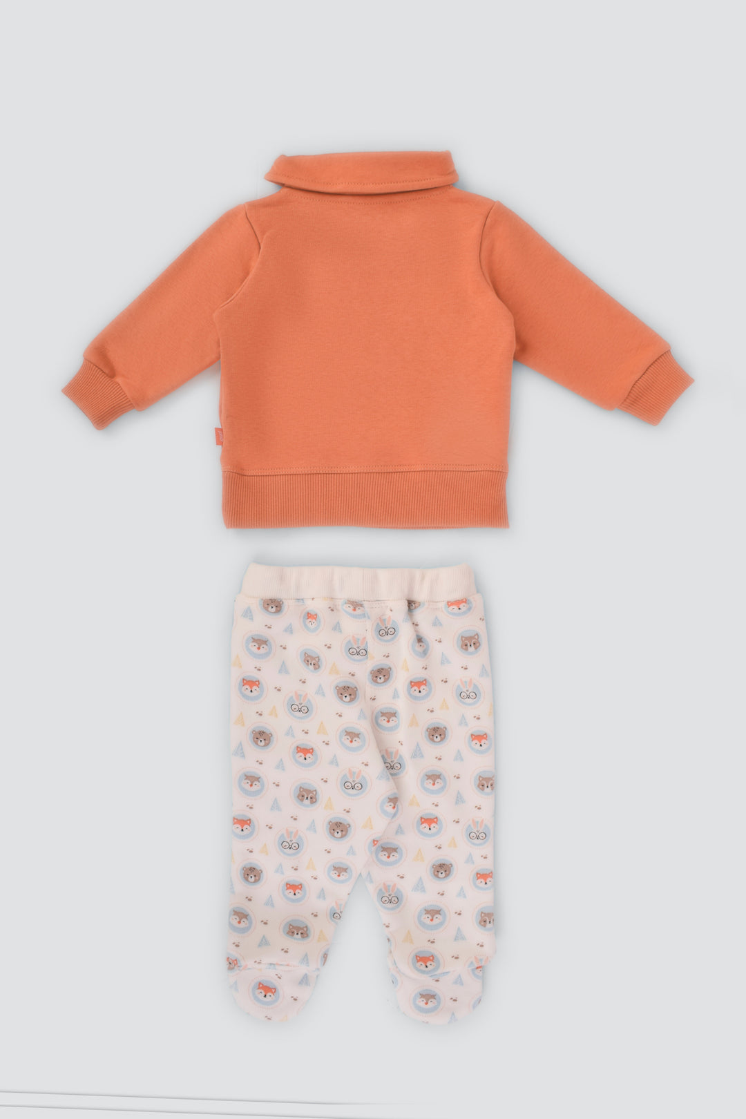 High Collar Printed Pajamas Set