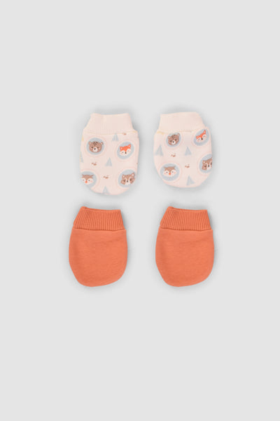 Printed Baby Mittens P/2