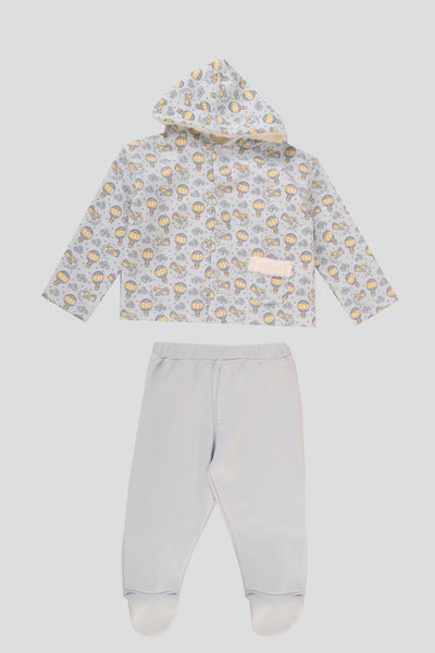 Hooded Printed Pajama Set