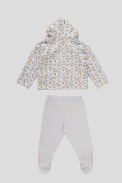 Hooded Printed Pajamas Set