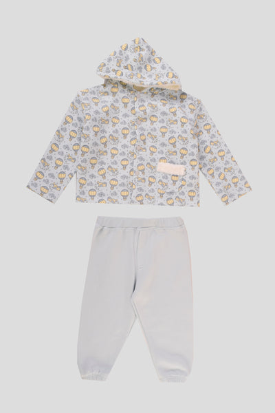 Hooded Printed Pajama Set