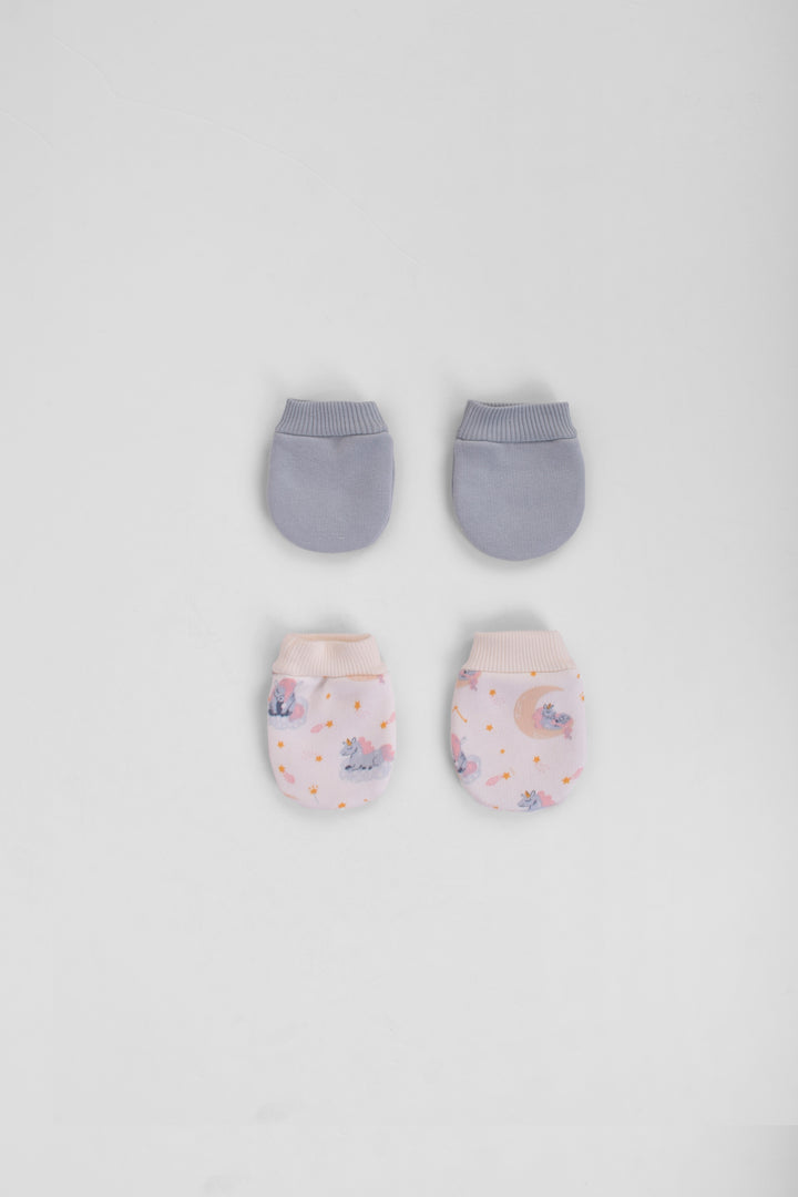 Embroidered Baby Mittens Pack Of 2