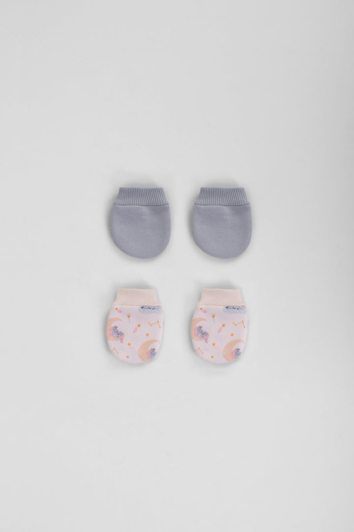 Embroidered Baby Mittens Pack Of 2