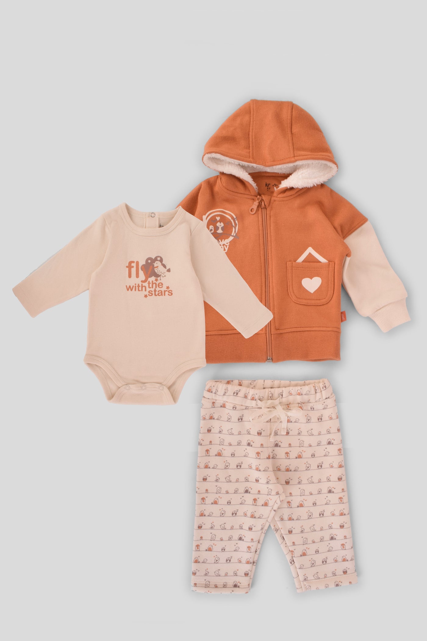 Hooded Printed Pajamas Set