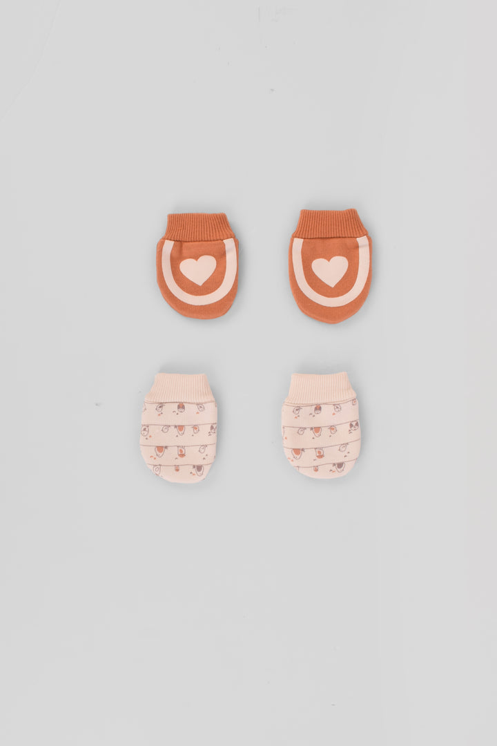 Printed Baby Mittens Pack Of 2
