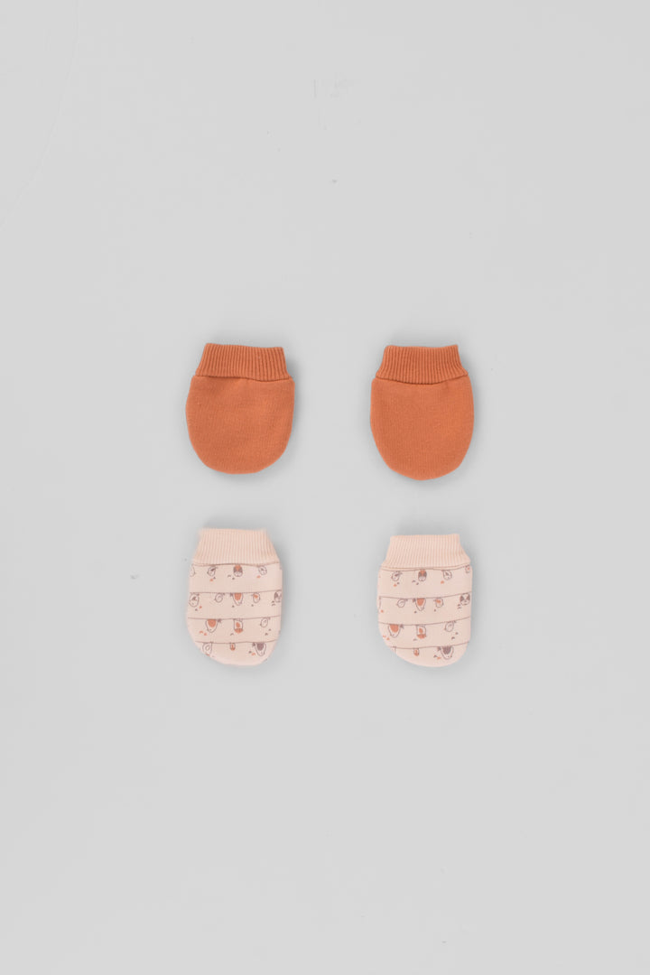 Printed Baby Mittens Pack Of 2