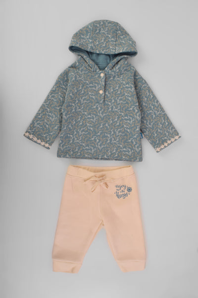 Hooded Printed Pajamas Set