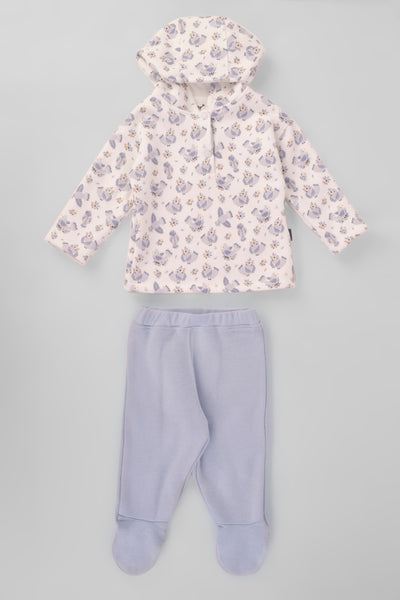 Hooded Printed Pajamas Set