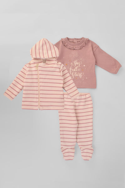 Hooded Stripe Pajama Set